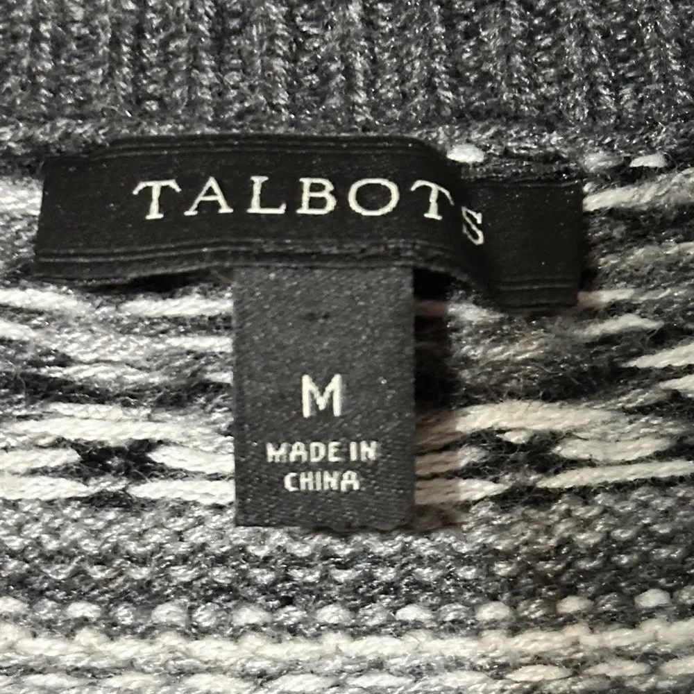 Talbots Black and Gray Cardigan Sweater
